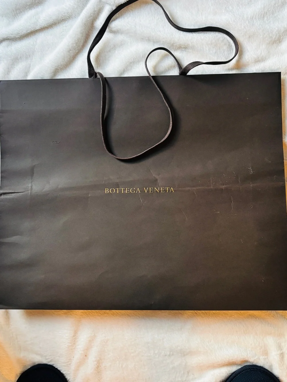 Bottega Veneta Large Chocolate Brown Luxury Shopping Gift Bag Authentic